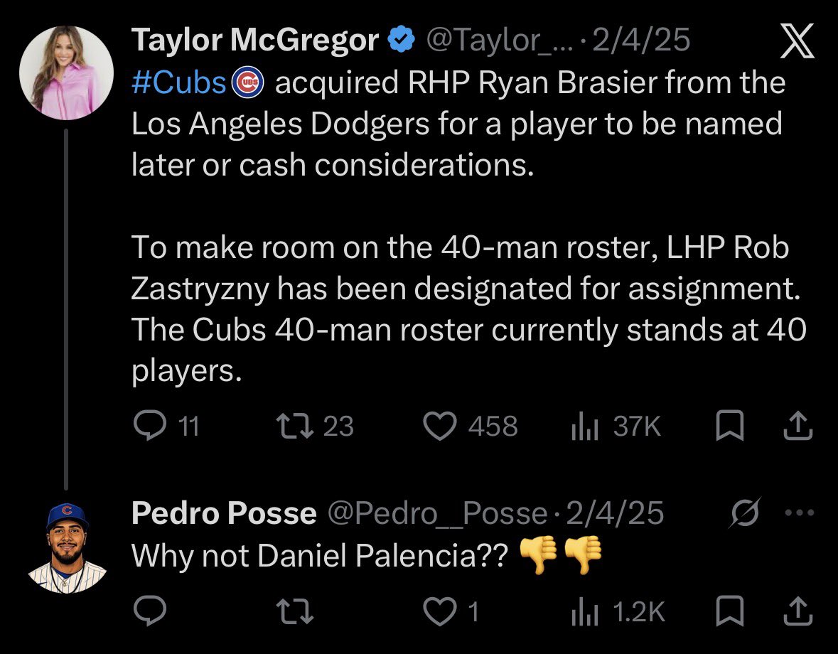 Pedro__Posse's tweet photo. @KLamp6 @JesseRogersESPN True. It’s too bad the guys over at 1060 W Addision St. don’t have as keen of an eye for talent as I do. https://t.co/PvTiwMPEYW