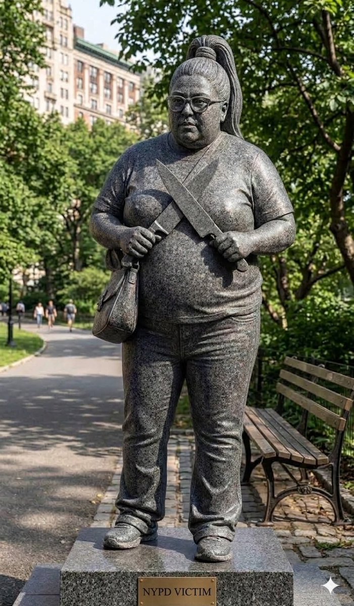 LightRayPhotos's tweet photo. @DoctorRetardPhD This is the NEW $2 Million Proposal by New York Governor Holcomb's Defefund The Police committee.
They believes that erecting this statue in CENTRAL PARK EAST will secure her the votes from the constituents in the Official Mental Illness of New York caucus. 
You THINK IT'LL WORK? https://t.co/t3tQFw4w64