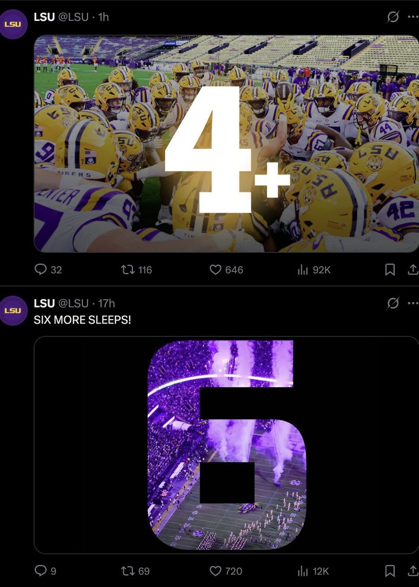 HaterReport's tweet photo. Lmao LSU actually skipped number 5 😂😂 https://t.co/vDHUoMEB3T