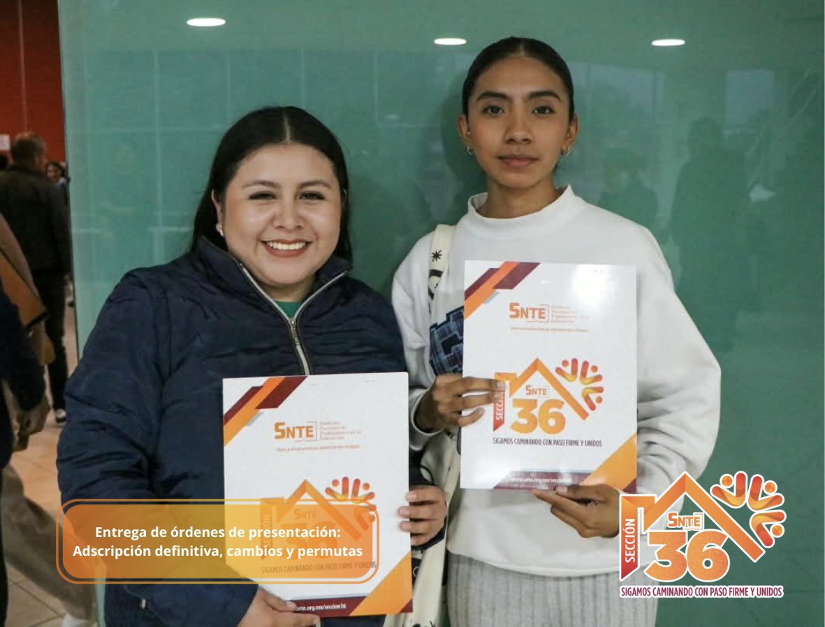 Seccion36Ofic's tweet photo. 🟠 En la Sección 36 continuamos atendiendo las necesidades de nuestros compañeros. Con el liderazgo de nuestra Secretaria General, Mtra. Mónica Miriam Granillo Velazco, se llevó la entrega de órdenes de presentación correspondientes a adscripciones definitivas, cambios y permutas https://t.co/C9tcFavE3O
