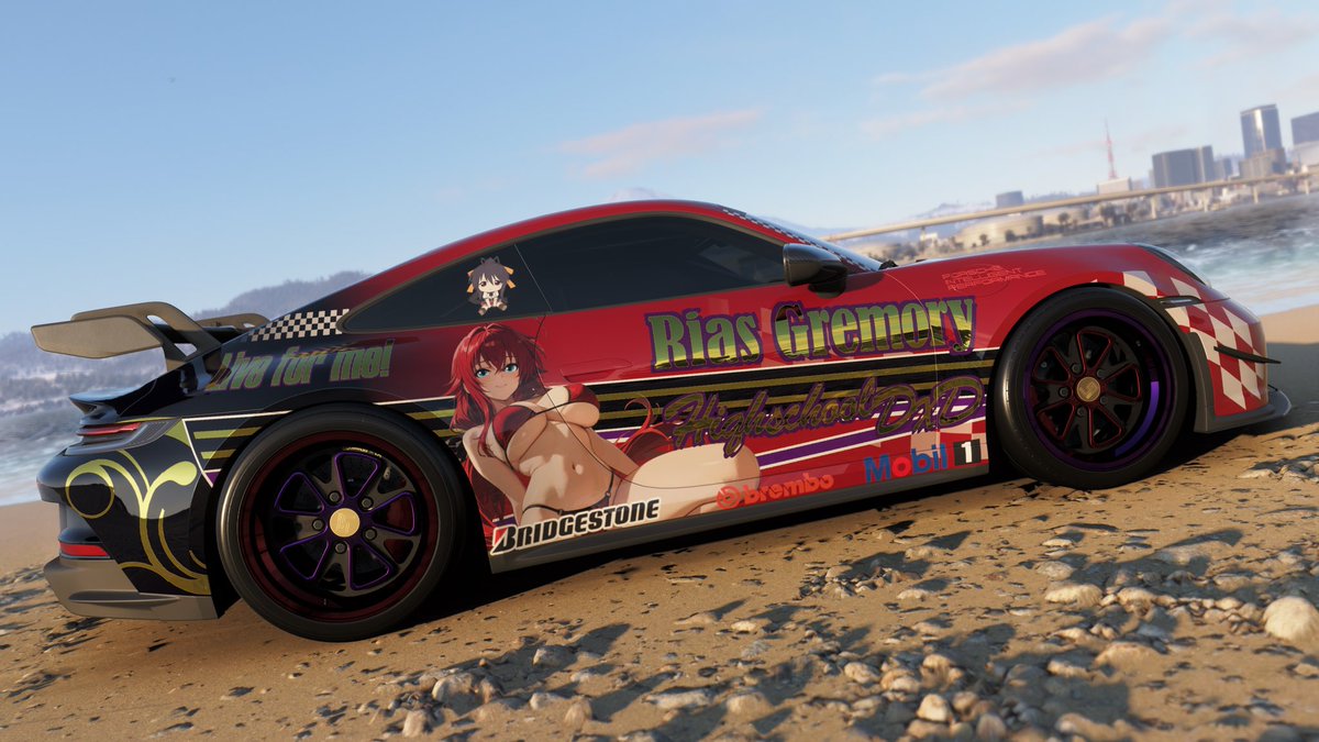 Anubin14's tweet photo. Recently, I was fortunate to acquire this  911 GT3 with a Rias x Akeno design via auction.

Thank you @RianSiou! 😊 https://t.co/AAMmOy09vu