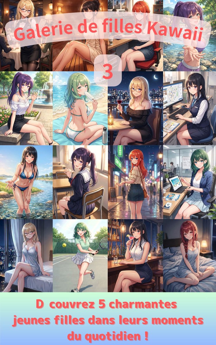 teruru4040's tweet photo. 【French Edition】
🎁 FREE for 3 Days Only!
🗓 september 4–6 (JST)
Trouvez votre "fille oshi" avec ce livre☆ Une collection de 60 illustrations de filles « kawaii » !
Télécharger ici ↓
https://t.co/fPKPHFcWFh
#ArtIA #FilleAnime #Kawaii #FemmeAuTravail https://t.co/Yy9MmbbjQh