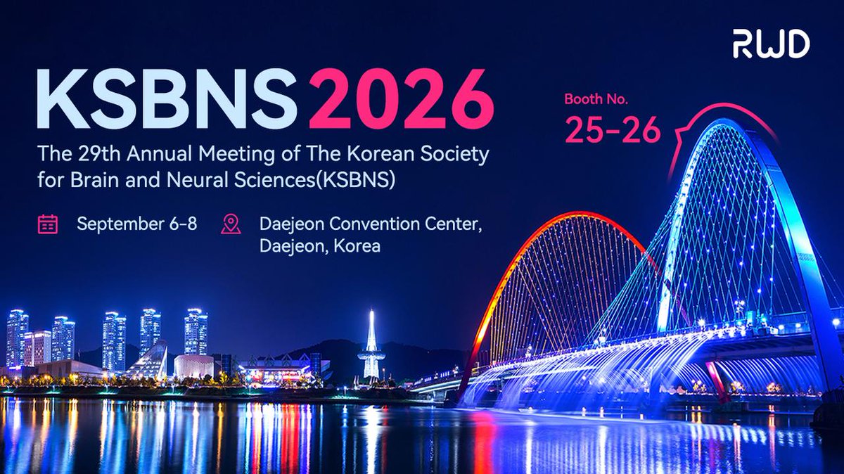 RWDScience's tweet photo. 🚀 4 Days to Go!
RWD is proud to be a Gold Sponsor of #KSBNS2026! 🧠
📅 September 6–8
📍 Booth No.25-26
📌 Daejeon Convention Center, Daejeon, Korea
Come explore our neuroscience research solutions and connect with our team!
@KsbnsNeuro
#Neuroscience #BrainResearch #RWDLifeScience