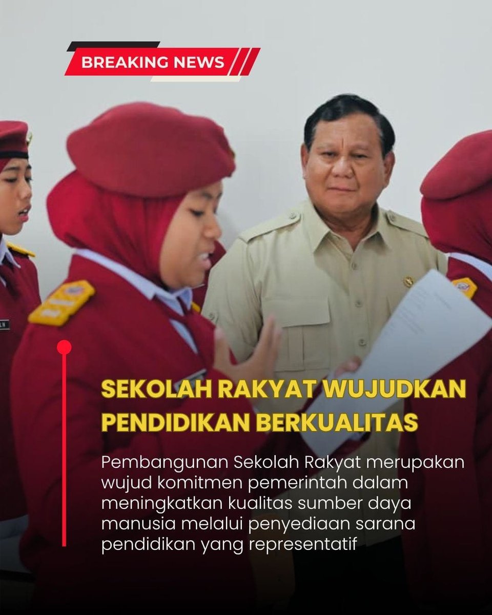 syahdanbokas's tweet photo. Sekolah Rakyat wujudkan pendidikan berkualitas #dukungsekolahrakyat https://t.co/dAwD4Y6RNn