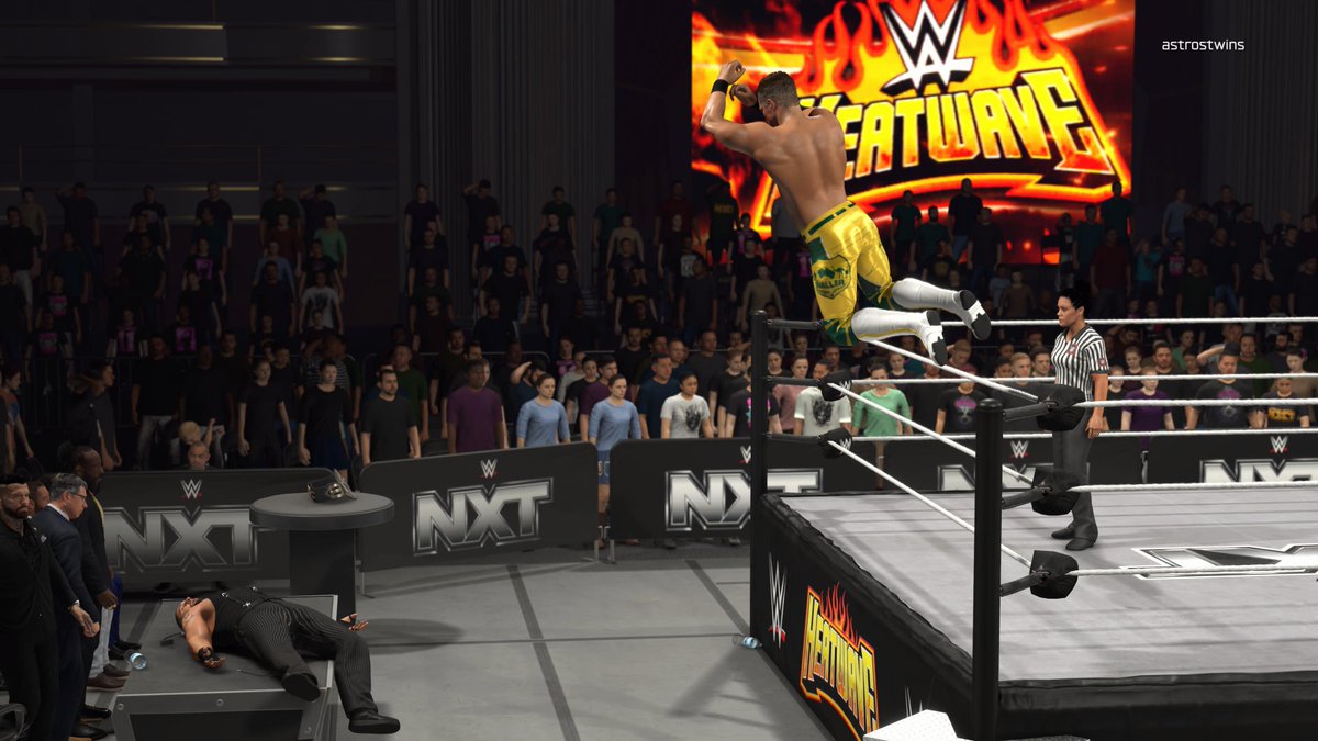 Astrostwins's tweet photo. GRAYSON WALLER @GraysonWWE HEATWAVE '26 ATTIRE NOW UPLOADED TO #WWE2K26 COMMUNITY CREATIONS ON ALL CONSOLES #ASTROSTWINS #ATS2 https://t.co/SEjLdxLtV2