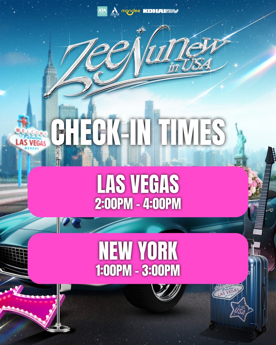 heykohai's tweet photo. GET READY 💫 ZeeNunew is just around the corner! 

Please take a look at the event schedule and essential guidelines to ensure everything goes smoothly.

Plan ahead, arrive promptly, and have your ticket ready at the door 🤩

#ZeeNuNew #ZeePruk #NuNew #ZeeNuNewinUSA https://t.co/lKRGsIfanO