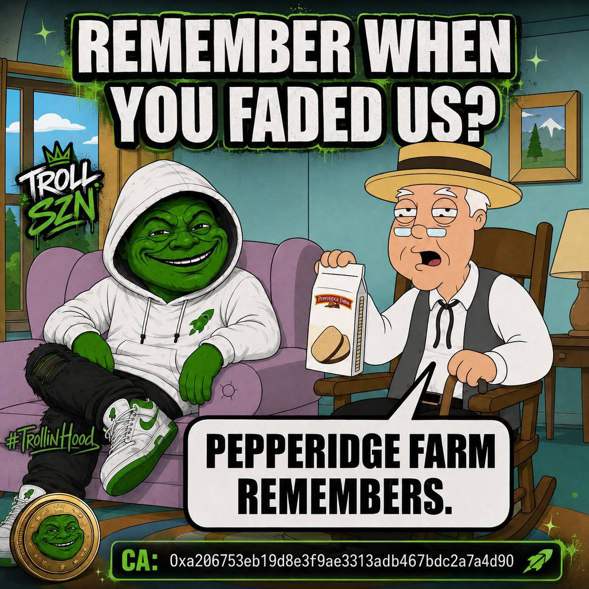 dacryptokid1017's tweet photo. @anndylian Have you seen @RealTrollinHood these guys have a solid cto and show up even on the red days. 

0xa206753eb19D8E3F9Ae3313ADb467BdC2a7a4d90 https://t.co/fI0xIey7dK