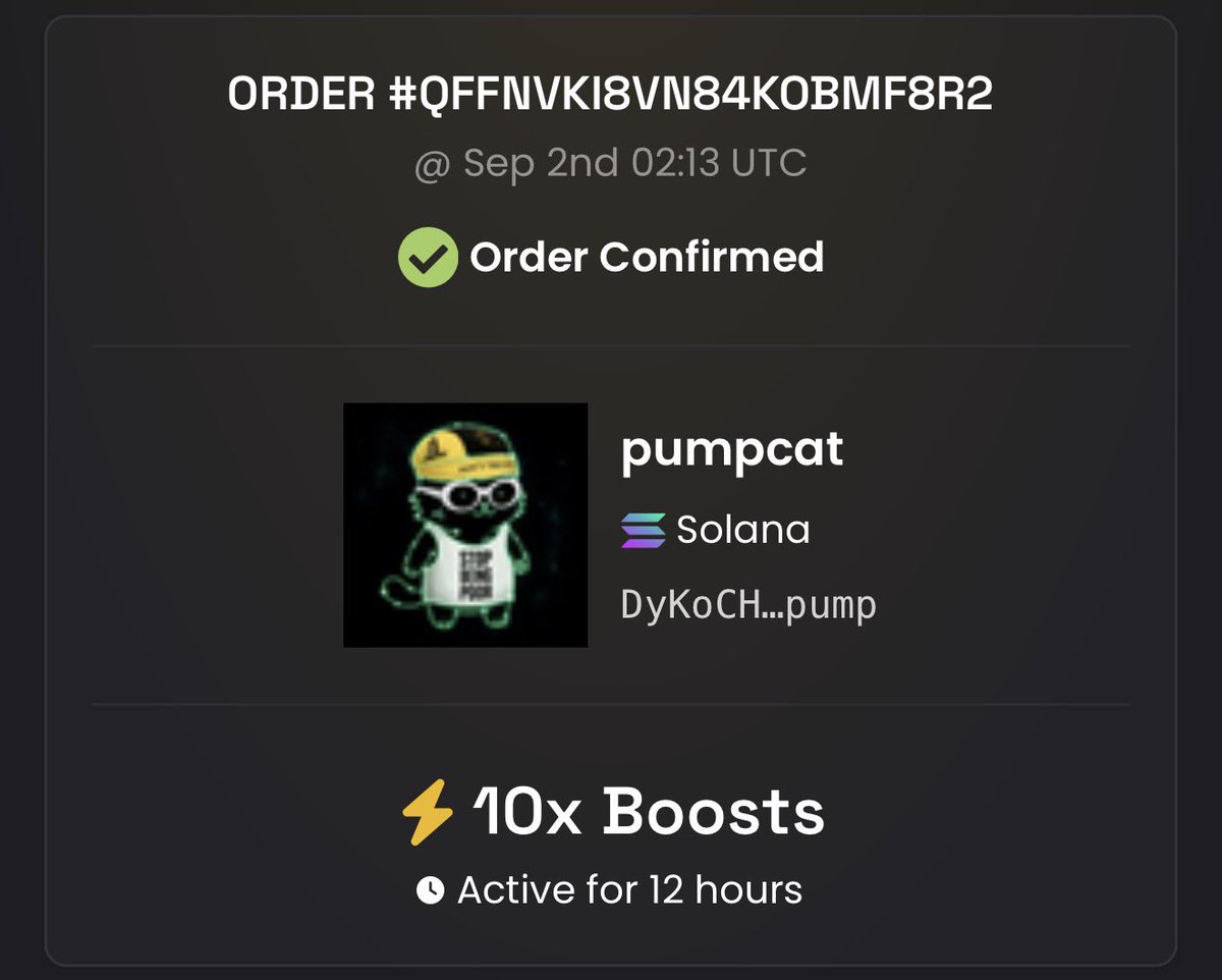 croakie_'s tweet photo. dexscreener boost activated.

$pumpcat is trending. https://t.co/ayPZzRUF6x