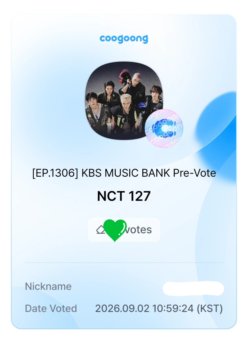shaecha_3166's tweet photo. ミュバン事前投票1位！
あとは祈るのみ
#NCT127 
#NCT127_BLINGY https://t.co/5d6XOM0ROB