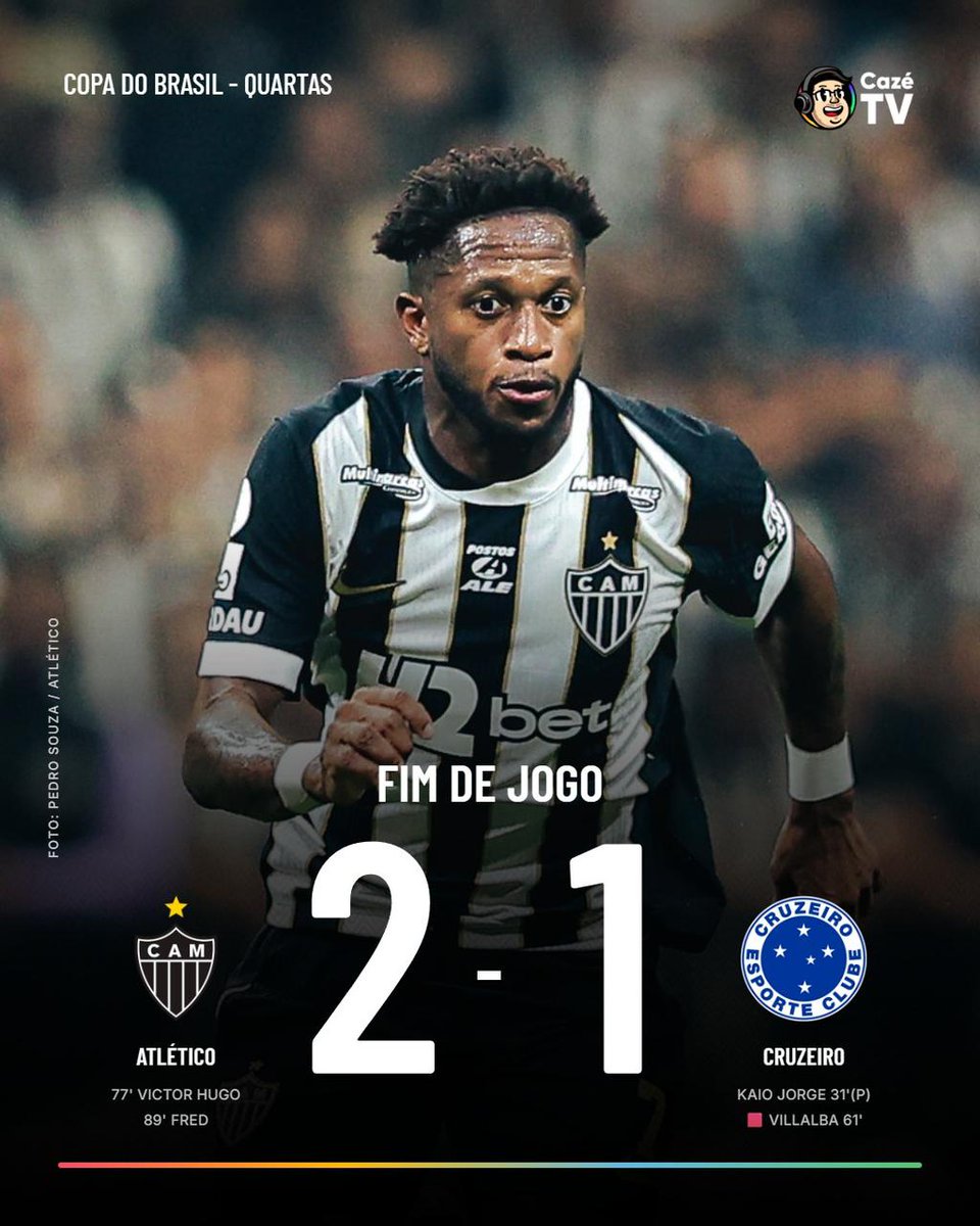 CazeTVOficial's tweet photo. NUNCA DUVIDE DO CLUBE ATLÉTICO MINEIRO! 🐔

O GALO É O TIME DA VIRADA! ACREDITOU ATÉ O FIM E ESTÁ CLASSIFICADO! https://t.co/wsiBNlmVBx