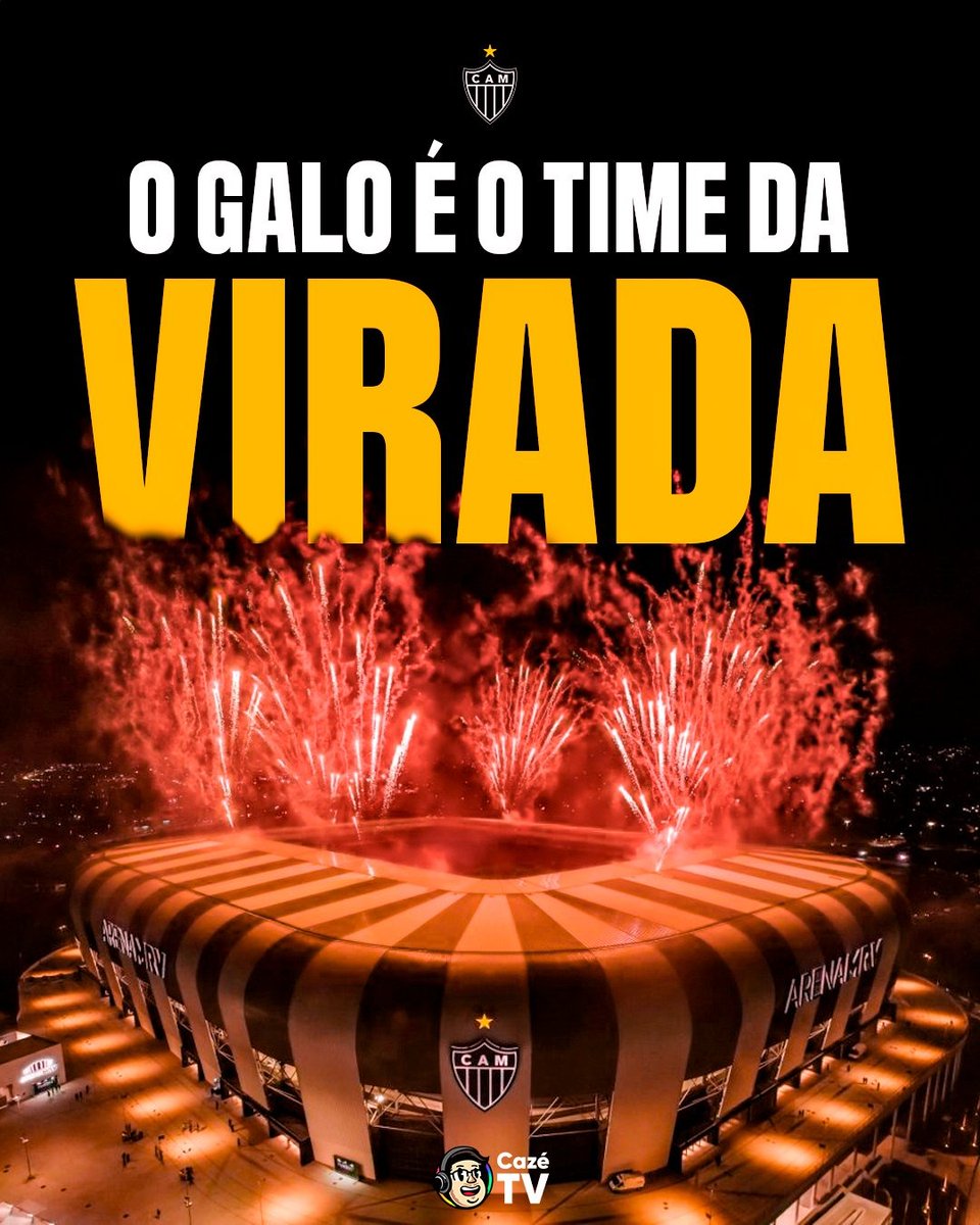 CazeTVOficial's tweet photo. Não tem jeito, o Galo é pra quem acredita até o fim! 🐔 
O Galo virou e tá classificado na Copa do Brasil! https://t.co/zZagA9j2ll