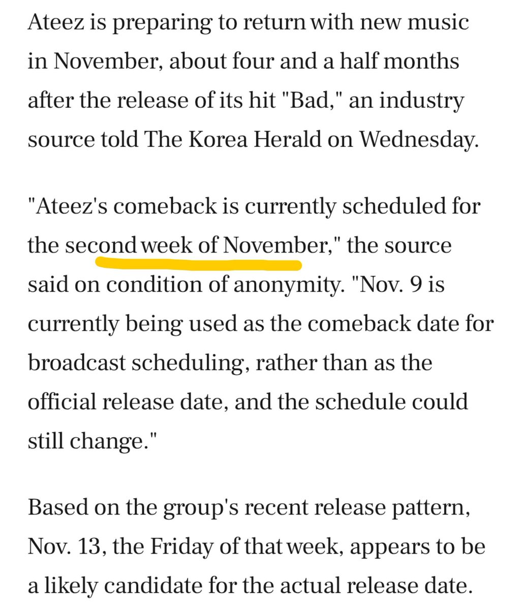 lvs_utopia's tweet photo. ATEEZ COMEBACK IN THE SECOND WEEK OF NOVEMBER?! AND KQ IS ABOUT TO CONFIRM MORE DETAILS?! https://t.co/3kcBQklCaZ