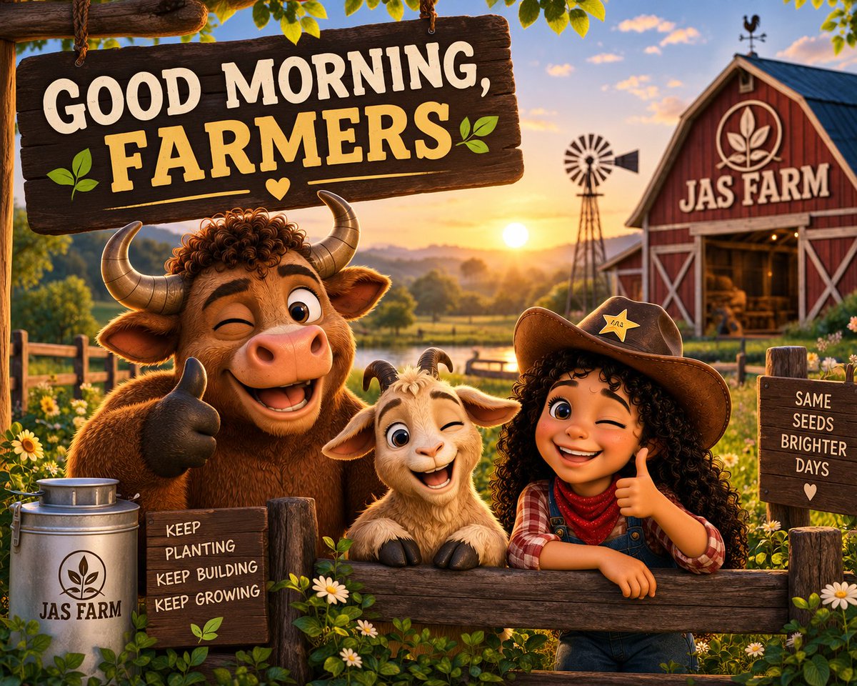 JasFarm_'s tweet photo. ๐พ GOOD MORNING, FARMERS! โ๏ธ
New day. Same seeds. Bigger dreams. ๐ฑ
Keep planting. Keep building. Keep growing. ๐
๐๐๐ง Together, we build. Together, we grow.
#JASFARM #GoodMorning #GrowTogether https://t.co/2bU3VpBsNN