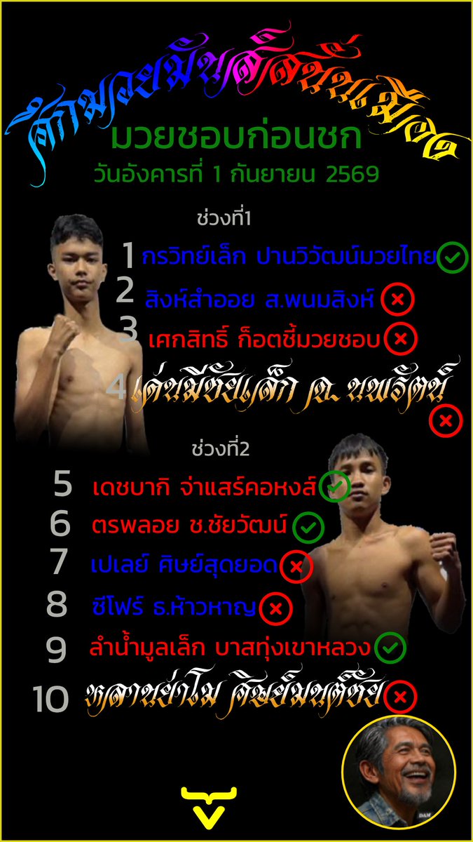 Lermkkc's tweet photo. 🔰 ผลการคาดการณ์มวยไทยห้ายก
🥊ศึกมวยมันส์สนั่นเมือง
✅️วันอังคารที่ 1 กันยายน
#ลุงดำ
(เพื่อความบันเทิงเท่านั้น)
🔸🔸🔸🔸🔸🔸🔸🔸 https://t.co/tmkt8JLYrx