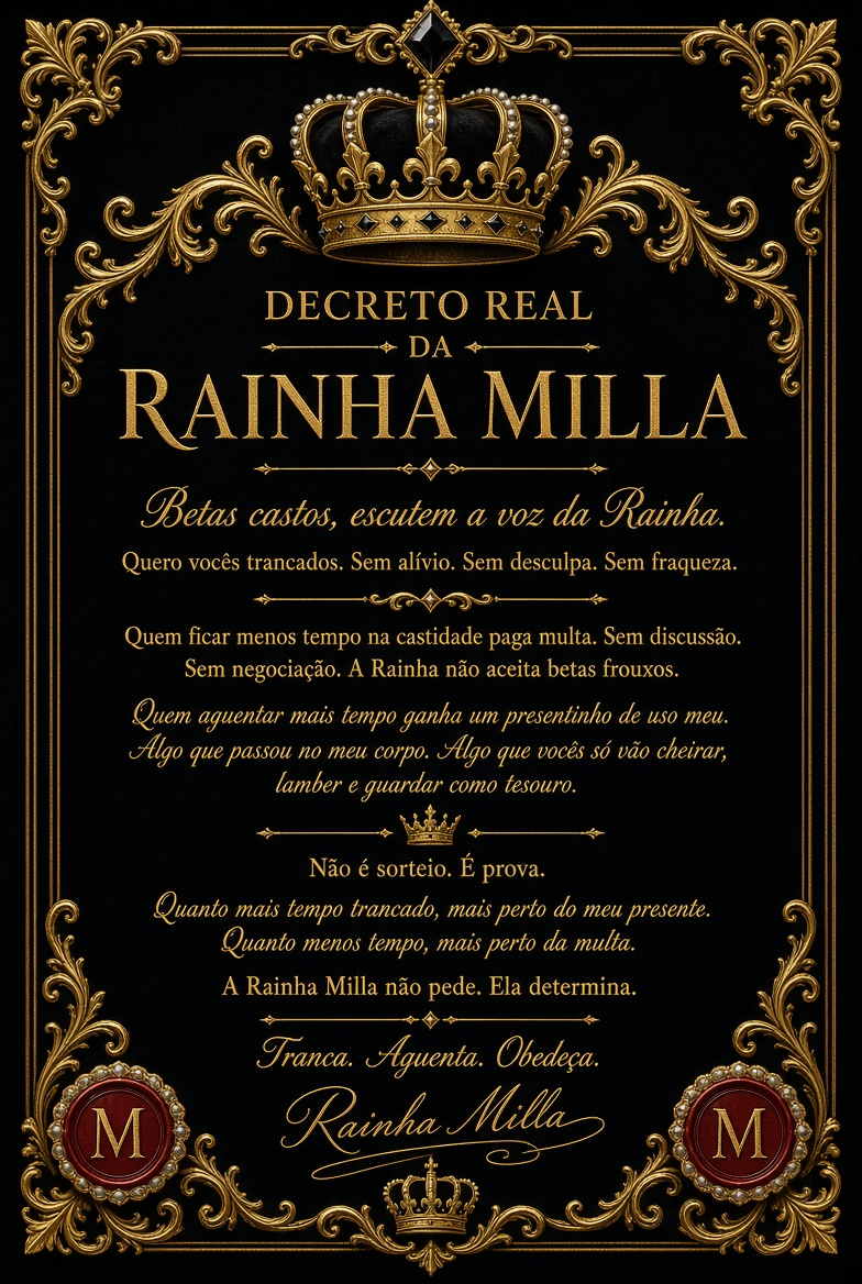 rainhamilla2's tweet photo. #DecretoReal #BetasCastos #Findom #Femdom #Chastity #ObedienciaReal https://t.co/MV8y1YUYPA