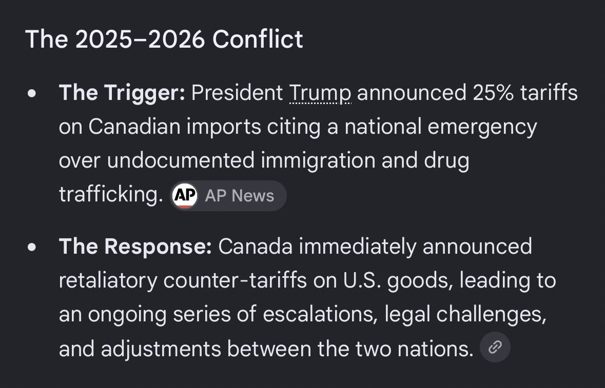MTuffster's tweet photo. @MarkJCarney Yes Trump started implementing tariffs. But the continuation of it is solely of your Liberal government. 

At the start things would’ve been more easily rectified. And then you could’ve focused on putting together and outlining a BUDGET. https://t.co/v87RI4L9Ku
