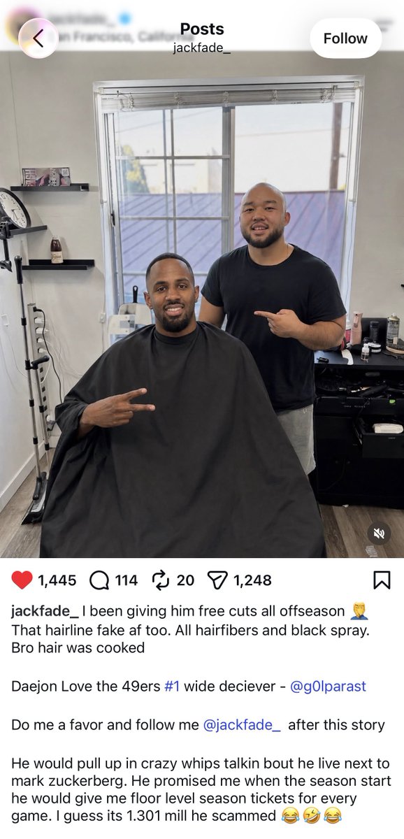 MLFootball's tweet photo. DAEJON LOVE WAS SCAMMING HIS OWN BARBER.

😭 https://t.co/PFm5tlHUhN