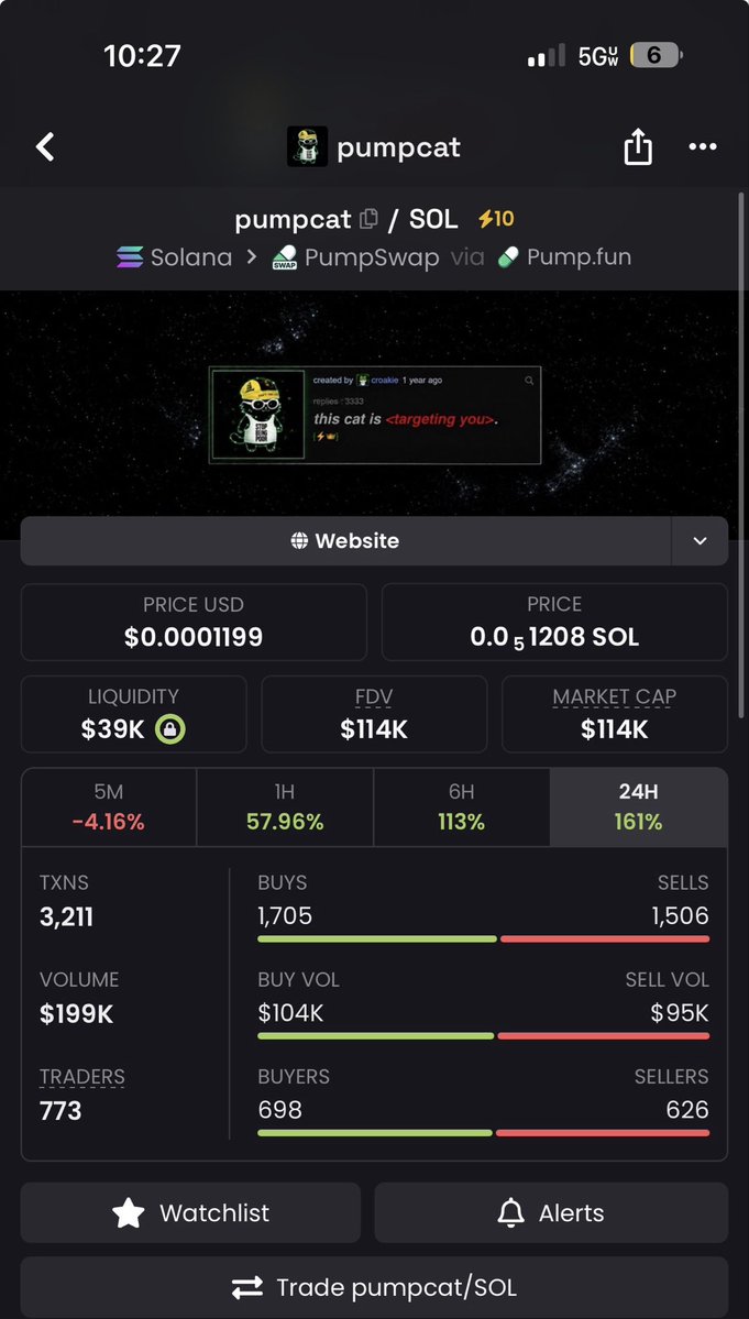 EvanHufford18's tweet photo. Let’s gooo pump cat got a boost on DEX right now 🤝🚀 let’s send its to 2 million mc https://t.co/JZ7BEjzkOr
