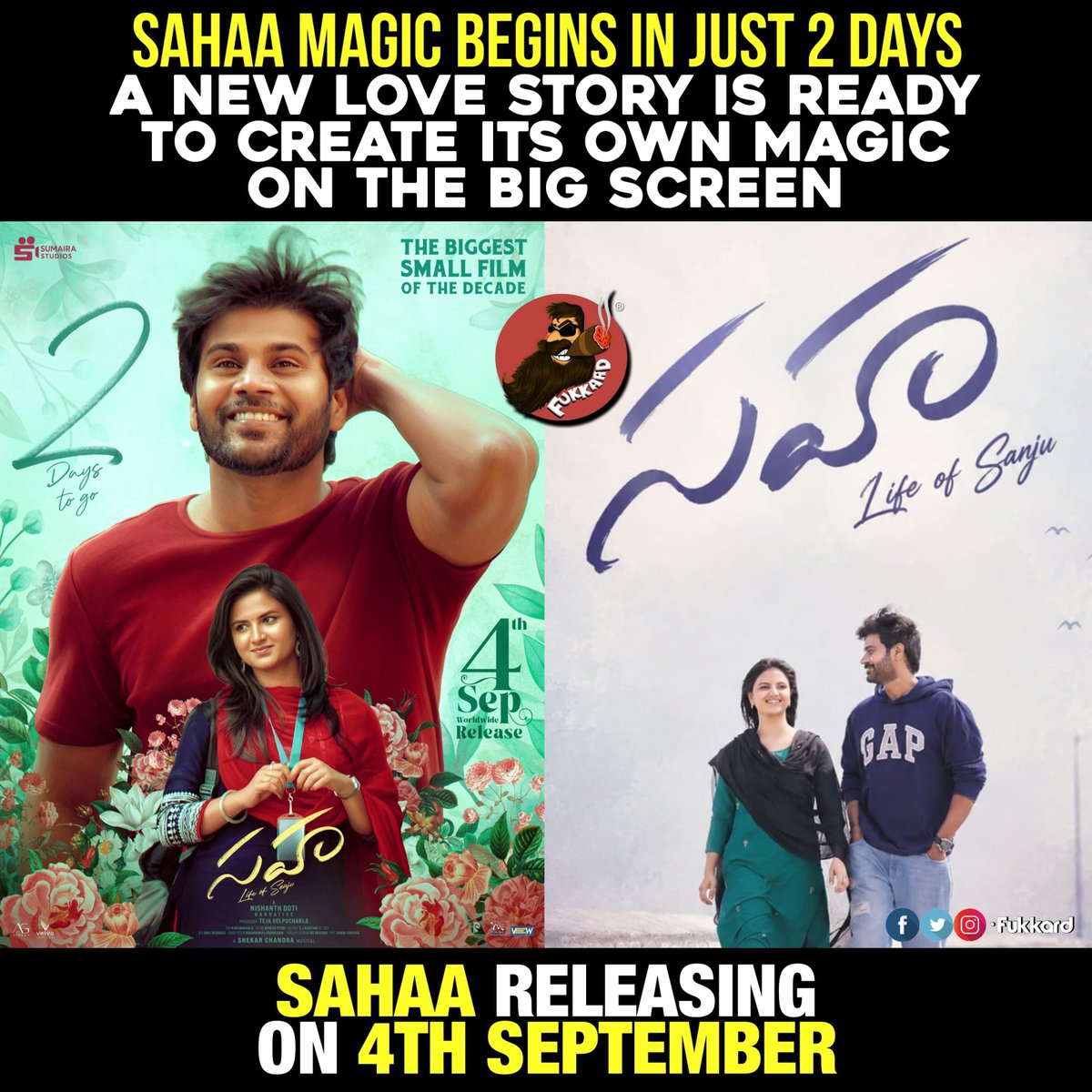Fukkard's tweet photo. #SAHAA in Theatres From September 4th 🎬

A Shekar Chandra Musical 🎸🪗 https://t.co/JiRq5jvMF4