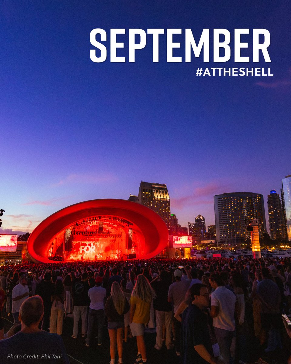 theshellsd's tweet photo. September is bringing an incredible mix of music, comedy, culture, and community to The Rady Shell! 🐚

From jazz legends and rock icons to mariachi, worship, and wellness by the bay, there's something for everyone this month! 🌟

Get tickets at https://t.co/M40GRZK6tg https://t.co/4XJsW5kgGo