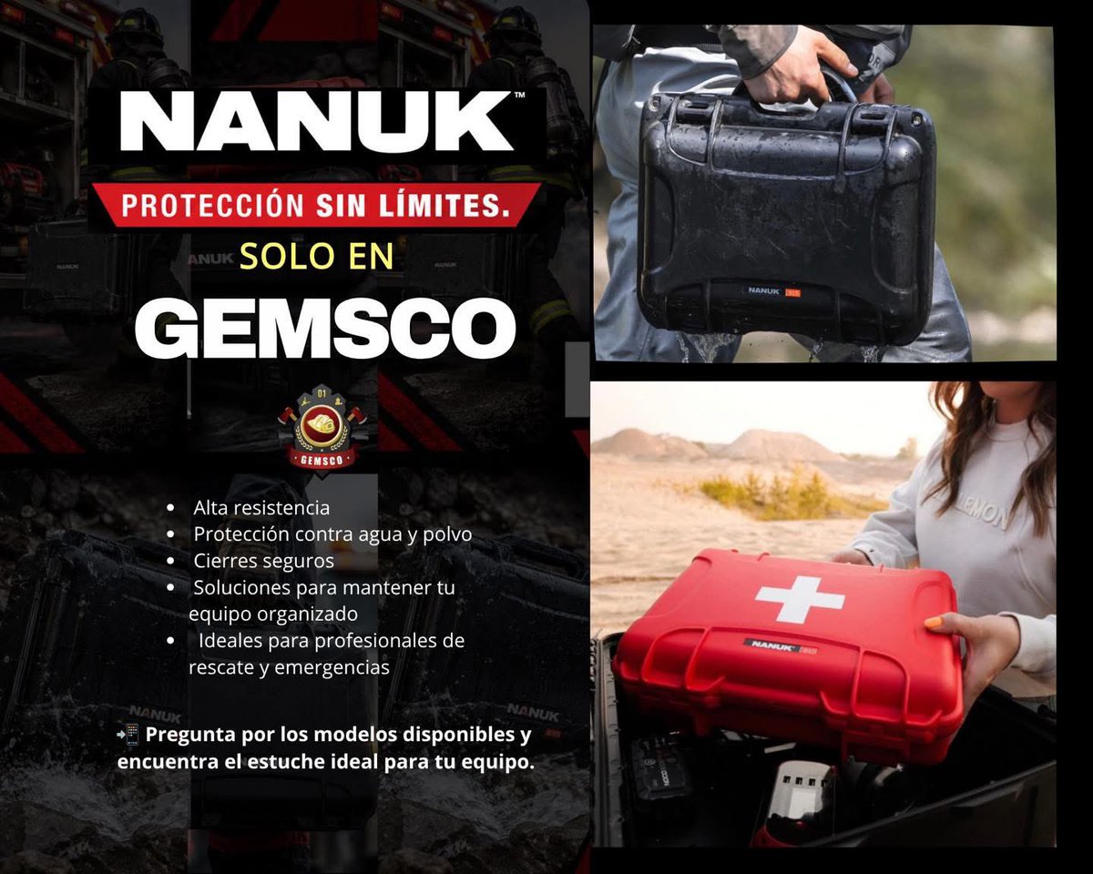 Gemsco_mx's tweet photo. 🚨 Tus herramientas merecen la máxima protección. 🚨

Lleva la seguridad de tu equipo al siguiente nivel con los estuches NANUK™, disponibles en GEMSCO.

✅ Alta resistencia a impactos
✅ Sellado contra agua y polvo
✅ Cierres ultra seguros
✅ Diseño especializado para rescate. https://t.co/epaBF482wi