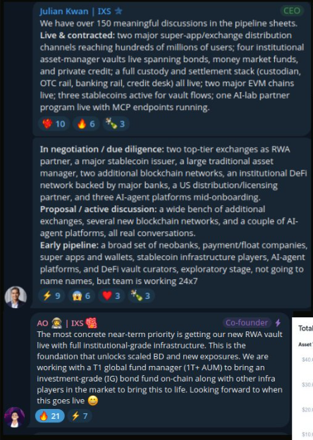 marwolwarl's tweet photo. Red days like today are where a new cohort of investors learn why HODLin solid tokens is far far easier and safer.

Almost everything is down today, but the difference between being in days-old-junk and solid tokens, is the solid ones come back in the green.

This is why I only talk about tokens like $IXS . With IXS, it doesn't matter what the market does. Market up, market down, bullrun tomorrow, bullrun next year, it survives, ready to run when the market does, as what it's building for is inevitable:

The DeFi/RWA revolution that is coming regardless of what the crypto market does.

- 12M MC. 12M FDV. Fully circulating
- Backed by Coinbase Ventures, FlowDesk, The Spartan Group
- Just launched its AI vaults on BNBChain, next comes BASE, Robinhood Chain, along with all other major chains
- Has BitGo as its custody partner, one of the largest crypto institutions in the space 
- It just took in recent strategic investment from FlowDesk, who recently received $100M funding from Blackrock for RWA
- Recently launched IXS USA for the opening up of Crypto in the US
- Is in the process of launching their BTC Real Yield product unlocking the $1.5T BTC market. 
- $8.5B wBTC integration allowing all wBTC holders to earn and opened to wBTCs institutional clients. 
- Has built an RWA Layer 0 providing a universal standard for trading, settling and managing RWAs across blockchain ecosystems 
- Now up to over 100m in TVL with a biz dev pipeline of billions, across gold, real estate, private credit, money markets 

0x73d7c860998ca3c01ce8c808f5577d94d545d1b4