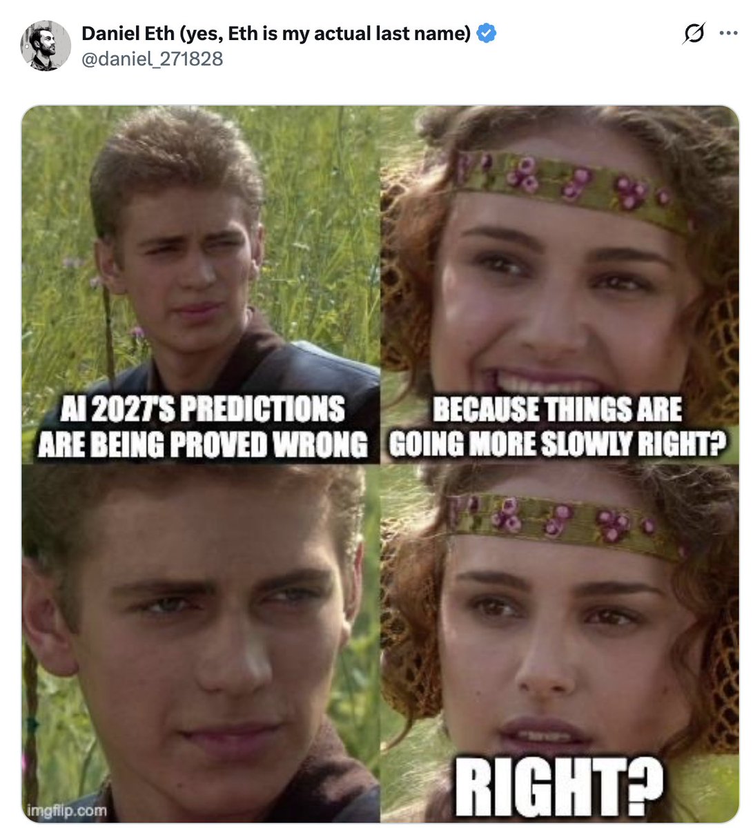 AISafetyMemes's tweet photo. Things are now happening *much faster* than AI 2027

AI 2027: In March 2027, a reckless AI company will invent neuralese (basically, we lose the ability to monitor AIs thoughts)

REALITY: Summer of 2026

WHY THIS A "HOLY SHIT FUCK" MOMENT: OpenAI itself - and basically everyone in AI safety - warned against doing this exact same thing 10 months ago in a open letter and blog posts.

The AI safety community is livid.

Currently, models reason in plain English, so we can read their thoughts to see if they're scheming against us. This is how we lose that ability forever. It sets a very dangerous precedent.