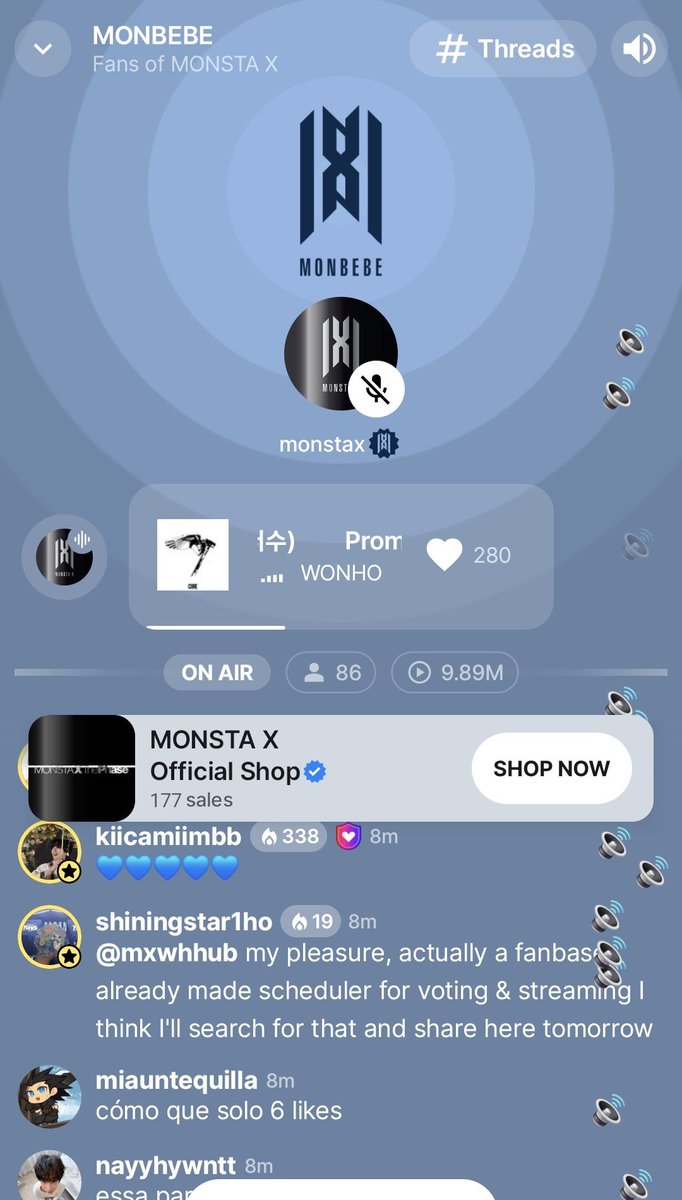 wonkyun176's tweet photo. La cuenta OFICIAL de monsta x poniendo a WONHO en el stream party en stationhead de MONSTA X??!!😭 No pensé que viviría para ver este momento. https://t.co/Oeg3Ztl8sw
