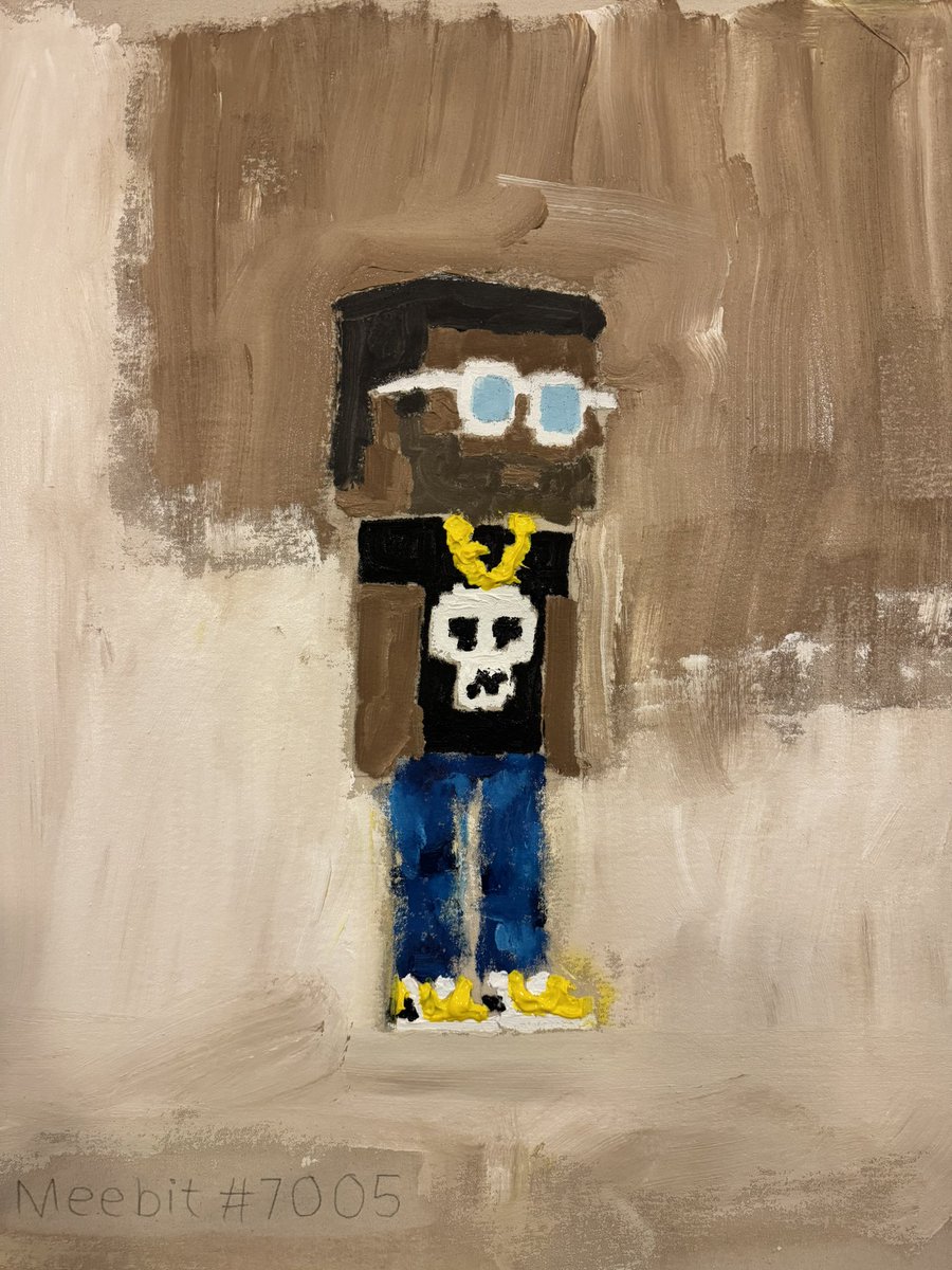 lifeofc's tweet photo. The final painting of @MeebitsNFTs #7005

…and the unfinished painting I was paying homage to for my background. https://t.co/rZNv615YQd