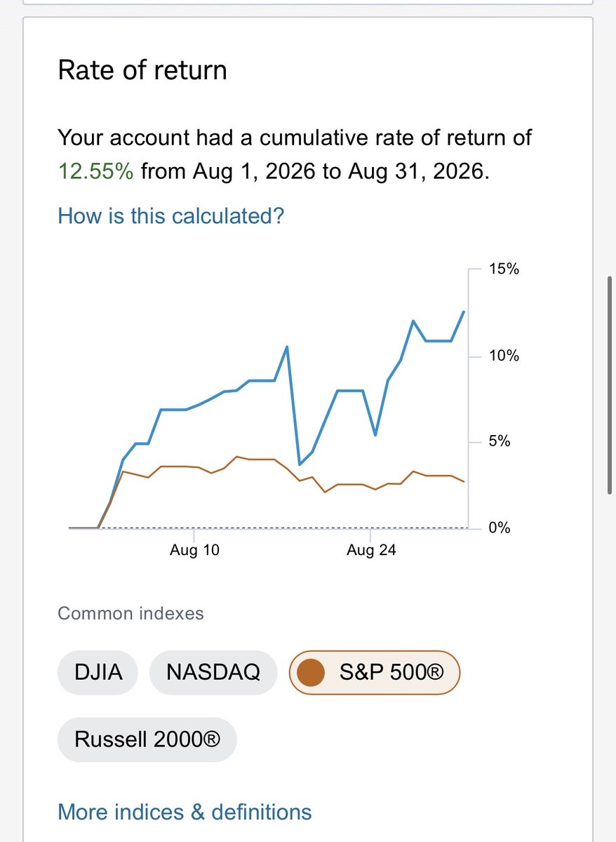 Burbin_'s tweet photo. August was a hit! $GLD $GDXU $NVDA $DELL 🙏
I’ll be happy with a flat September https://t.co/dpD5tzFQgE