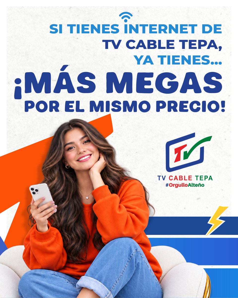 tvctepa's tweet photo. 🔥📺 ¡SI YA TIENES INTERNET DE TV CABLE TEPA… ESTO TE VA A ENCANTAR! 😍⚡

En TV Cable Tepa tenemos buenas noticias: 🌐 ¡aumentamos la velocidad de Internet sin aumentar tu renta mensual! 🚀

📱 Más velocidad para navegar
��� ¡Más megas por el mismo precio! 🔥 https://t.co/fyktPv4jb3