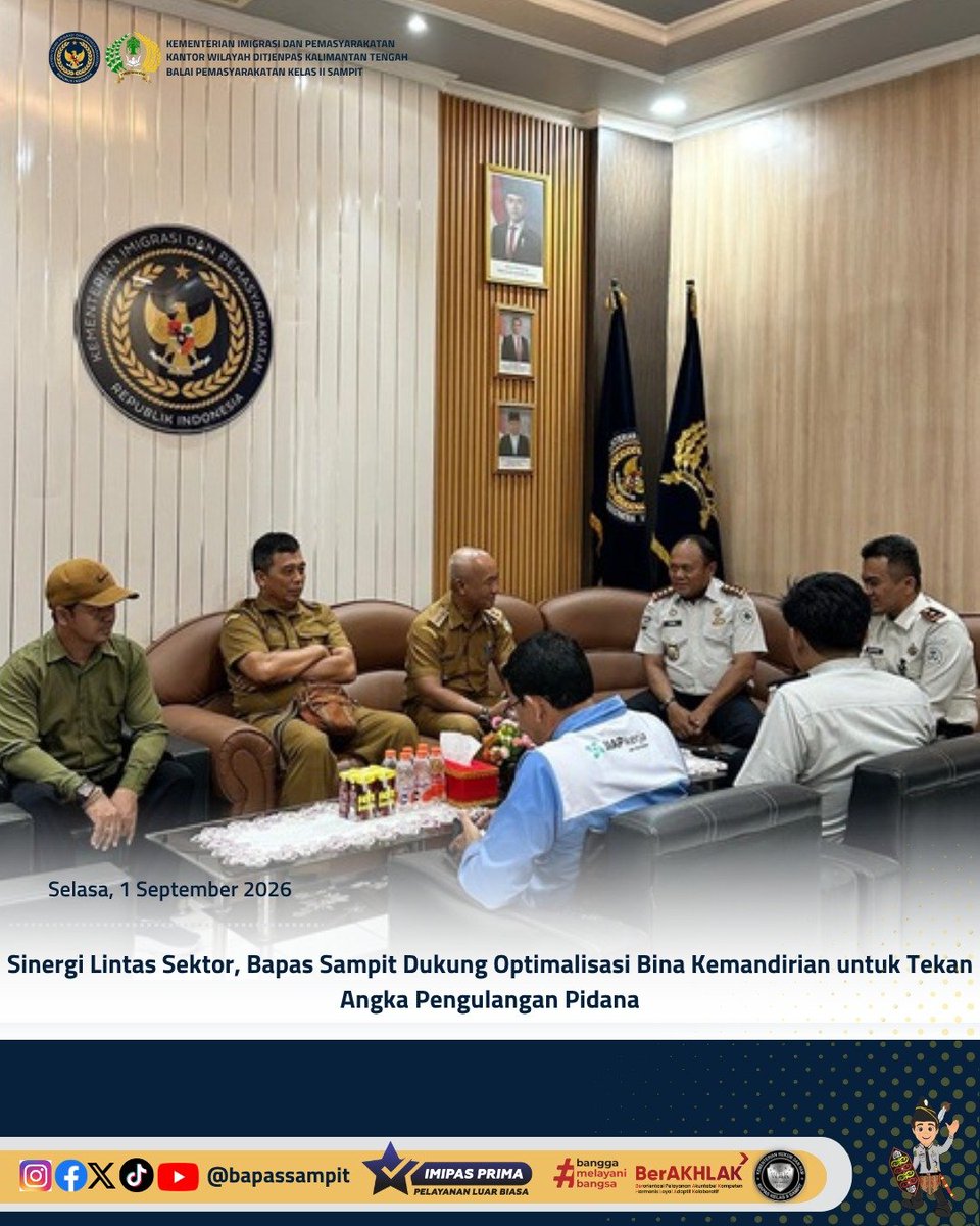 bapas_sampit's tweet photo. Sinergi Lintas Sektor, Bapas Sampit Dukung Optimalisasi Bina Kemandirian untuk Tekan Angka Pengulangan Pidana

Selengkapnya pada:
https://t.co/y3nDChwjmB

Humas Bapas Sampit

#kemenimipas
#Ditjenpas
#pemasyarakatan
#penjagadanpanduan
#DitjenpasKalteng
#Hensah
#infomipas https://t.co/IxotYZJHW2