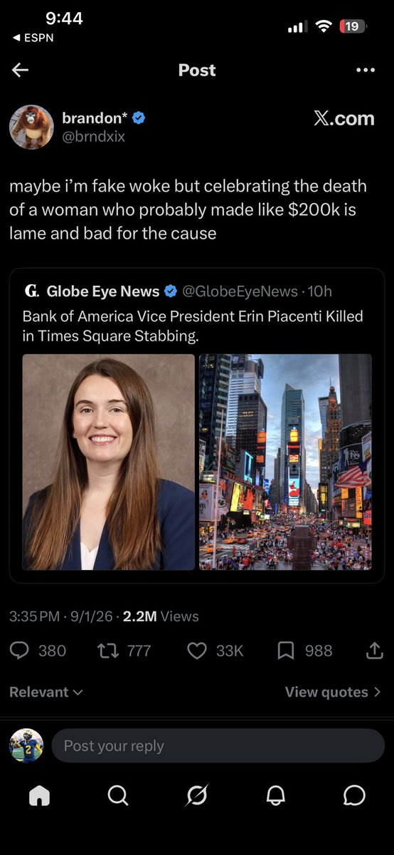 willjohnsonbf1's tweet photo. Yeah maybe we need a total reset in society when we have accounts tweeting they don’t care about innocent people dying. Maybe I’m old and out of touch but this is insane and 33k likes for it is gross https://t.co/210RhrBnHf