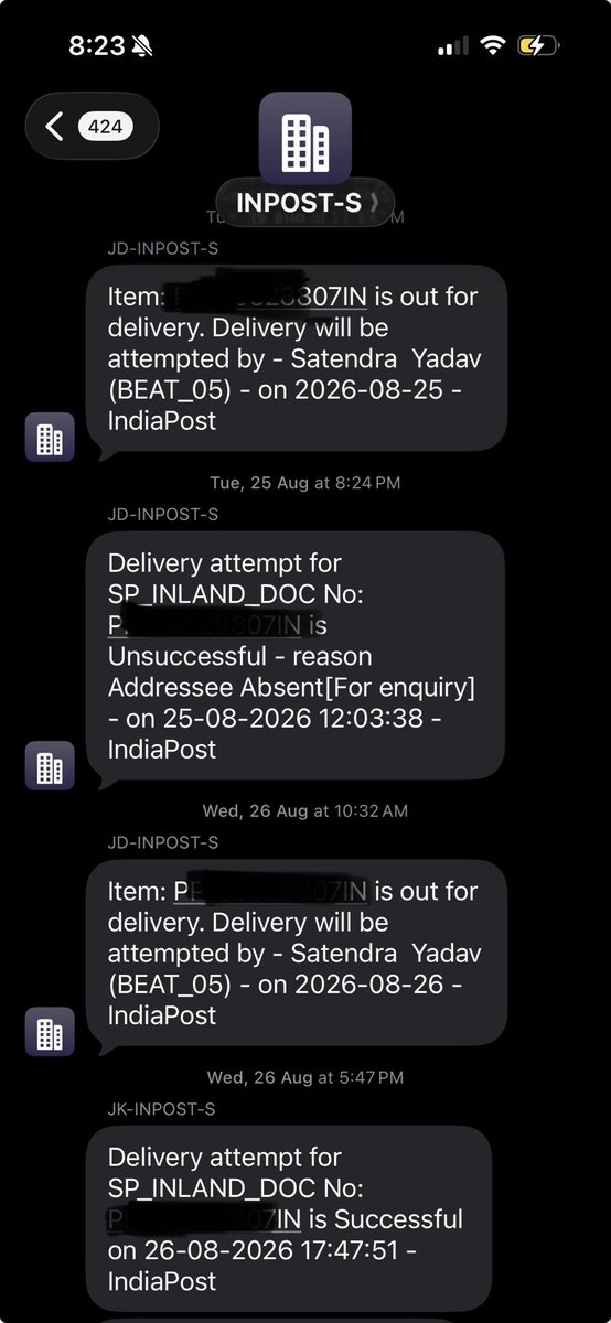 rahullsss's tweet photo. @ParasmeSaurabh @IndiaPostOffice You are not alone ? Happened with me to recently with my passport 😆 https://t.co/exka51AW2h