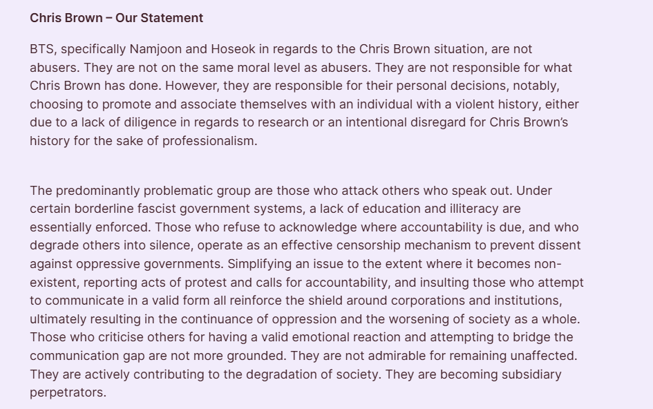 btsl_project's tweet photo. A statement regarding our stance on the Chris Brown situation -🐈‍⬛ https://t.co/4y7sOBlGkV