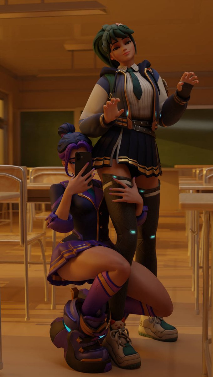 Carcha0's tweet photo. Juno &amp; Kiriko 🏫 https://t.co/K5DGXg8SUe