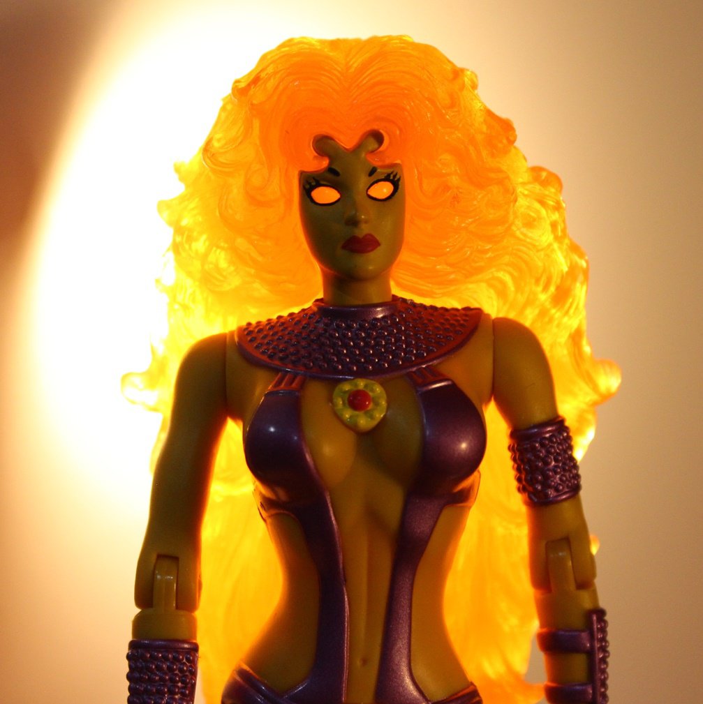 LenhardtEric's tweet photo. Because we are not going to get a @mcfarlanetoys 80s Starfire action figure I decided to get this one to go with the rest of my 80s Teen Titans from McFarlane Toys, she is about a half inch shorter than the other ones but I don't care #actionfigures #dcdirect #starfire https://t.co/neOXdFmPNU