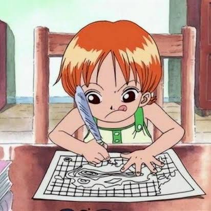 Zlartt's tweet photo. Everyone joking about zoro and luffy being autistic while nami is over here drawing insanely accurate and detailed navigational charts at the ripe age of ten https://t.co/AA59mb43N9