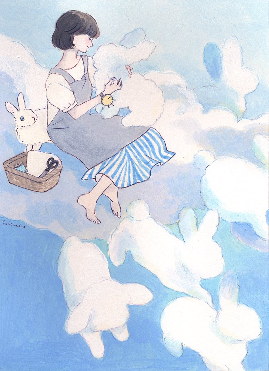 schinako's tweet photo. 晴れた日はうさぎ雲をさがす☁️🐇 https://t.co/sMlqglTR1c
