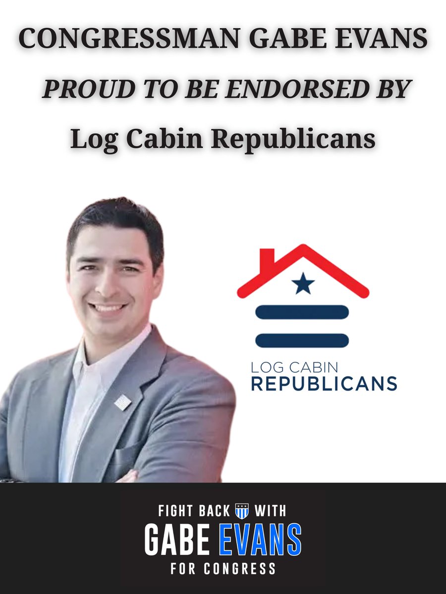GabeforColorado's tweet photo. Thank you to the @LogCabinGOP for their endorsement. I’m honored to stand alongside an organization dedicated to promoting limited government and fiscal responsibility. I’m grateful to have your support. https://t.co/TRVcwkL1Oy