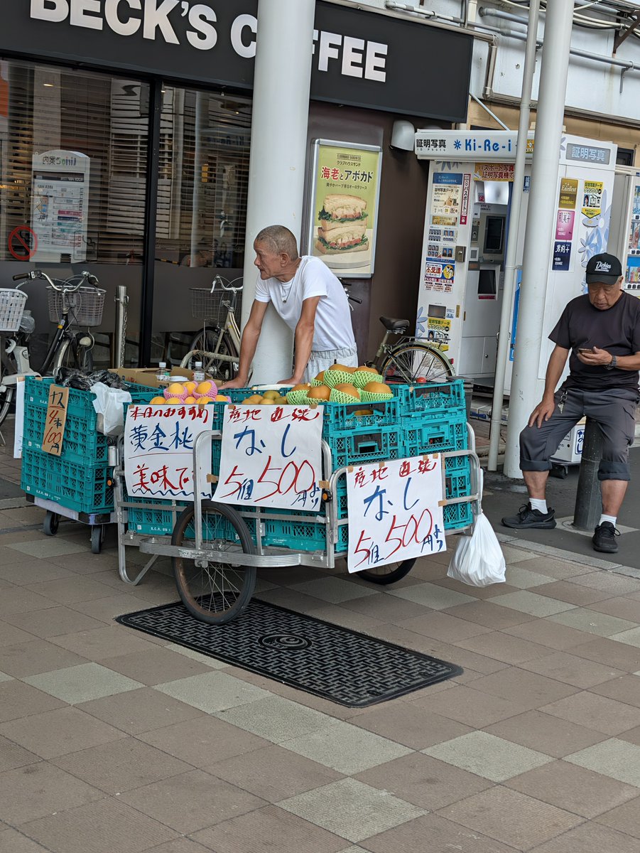methuselah3's tweet photo. これ、葛飾区としても対策したほうがいいと思う。産地は不明、聞いても答えない、市場価格より明らかに安い、先日の夜軽トラでメロン売っていたおっちゃんと同一人物。

@sannohe_aya
#葛飾区
#亀有駅
#無許可販売 https://t.co/fFjpYRjjFB