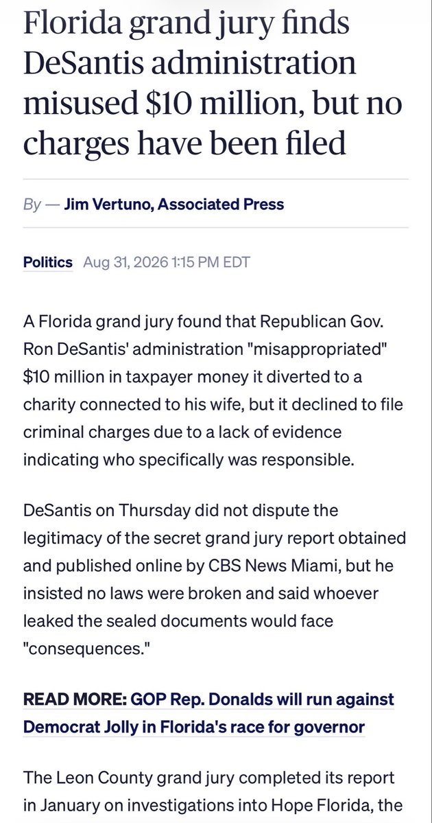 RepubPedoHunter's tweet photo. @JudgeJeanine Take a look in the mirror and ask why you do not prosecute the real criminals, the ones who have everything, but still steal,  like daddy Trump and his far and wide minion entourage! DeSantis embezzled $10 million in tax money and diverted it to his wife’s charity! No indictment? https://t.co/i8iXkjk2P7