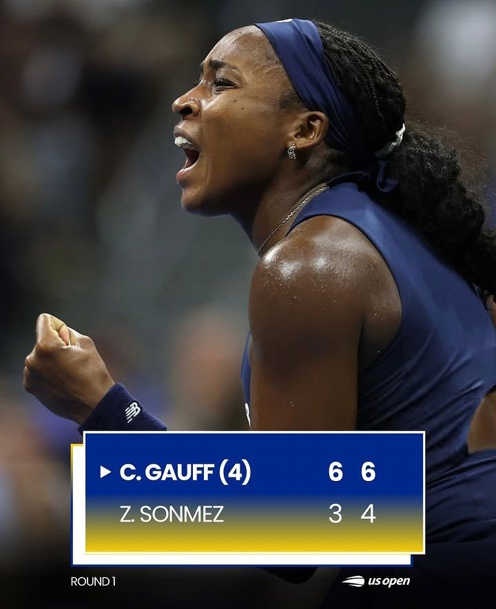 CocoGauff448's tweet photo. I defeats Zeynep Sonmez in straight sets to reach the second round of the @usopen https://t.co/qohFd3pDG0