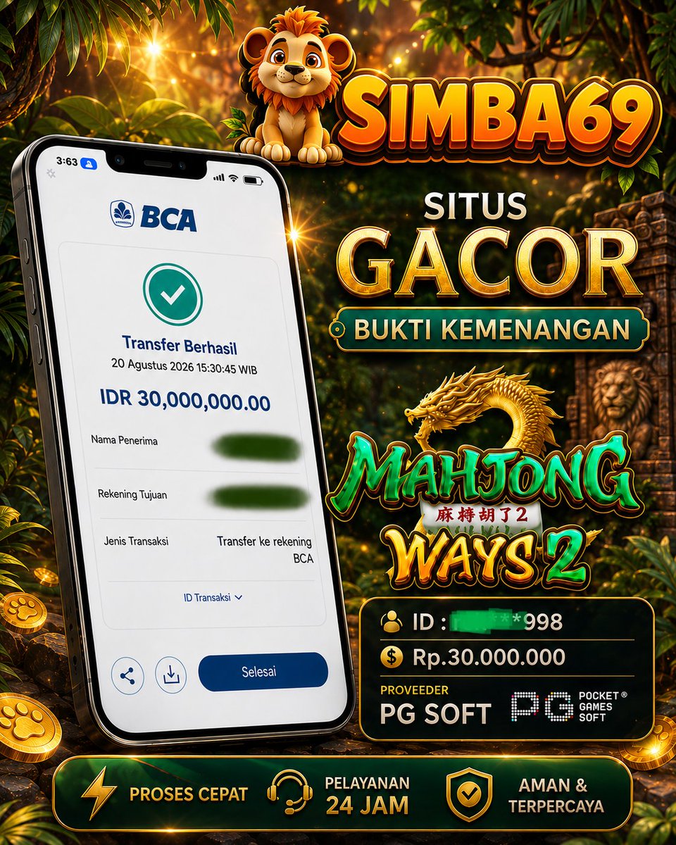 MahaTaky's tweet photo. SLOT GACOR HARI INI & FREESPIN KHUSUS NEW MEMBER!!
Pemersatu bangsa viral, waktunya gabung dan ramaikan promo terbaru! π #slotonline #slotgacor #simba69
π Bonus Spesial New Member
π Giveaway Seru Tiap Minggu
π Link : https://t.co/lFJG1wjnV9 https://t.co/DKaRmbstVq