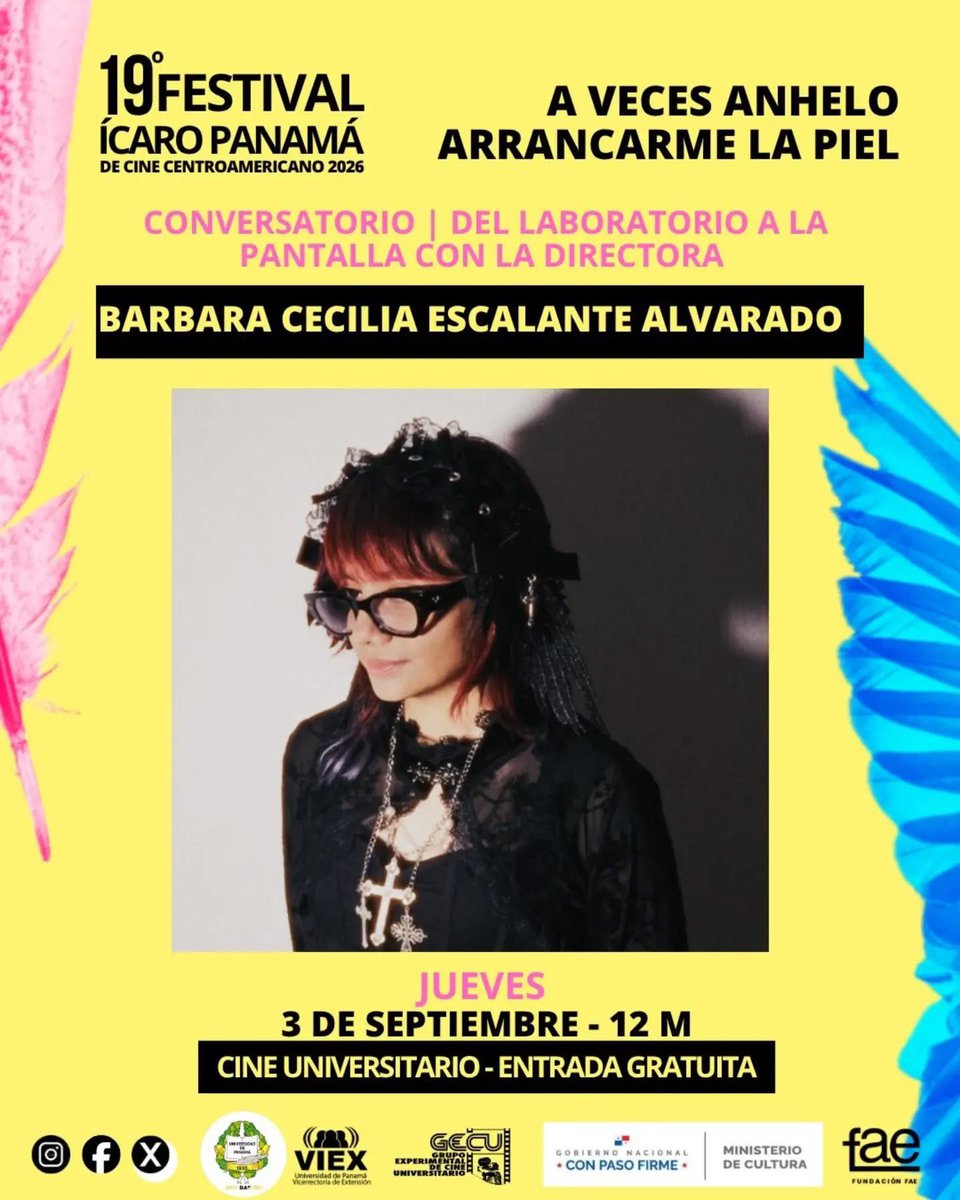 FAEPanama's tweet photo. 🎬✨ CONVERSATORIO | DEL LABORATORIO A LA PANTALLA

En el marco del festival, nos acompaña Bárbara Cecilia Escalante Alvarado, directora del cortometraje A VECES ANHELO ARRANCARME LA PIEL, para conversar sobre el camino detrás de una obra de cine experimental. https://t.co/URU06nPmBe