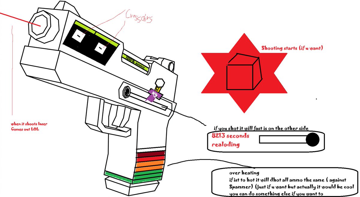 absiskomat's tweet photo. @NosniyRBLX #Roblox #Rivals #RBXRIVALS #NosniyRBLX I draw this pistol for fun it would be cool if u add it if not its fine Im just a fan nothing for you becouse your have too much skibidi aura https://t.co/jzJ25ISbJ0