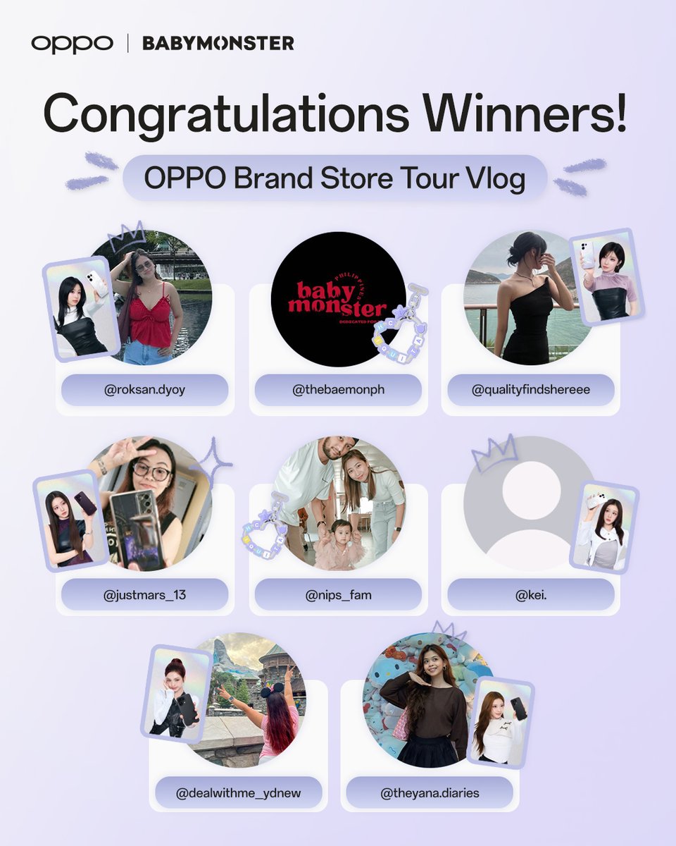 OPPOPhilippines's tweet photo. Winners, please wait for an OPPO rep to message you about your prize.
#FandomBarkada #OPPOReno16Series #OPPOReno16SeriesxBABYMONSTER
Check out the official OPPO Philippines FB page for more details!
Per DTI Fair Trade Permit No. FTEB-264917 Series of 2026 https://t.co/PZCQ01ojWs