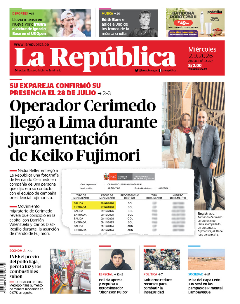 larepublica_pe's tweet photo. 🗞 ¡Buenos días! 👋 Esta es nuestra portada de hoy, miércoles 2 de setiembre de 2026 📰

➡️ Recuerda que también puedes leer nuestra versión impresa aquí: https://t.co/jd99Y2t7Q3 https://t.co/TAvsQPHixr