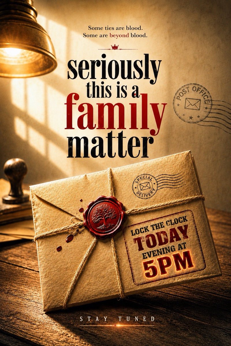 directorprems's tweet photo. An urgent family matter is about to be unsealed. Be there TODAY at 5 PM sharp for the big drop!,The countdown is officially on.🕒#LockTheClock #TodayAt5PM #prems10 https://t.co/imgYORPSJo