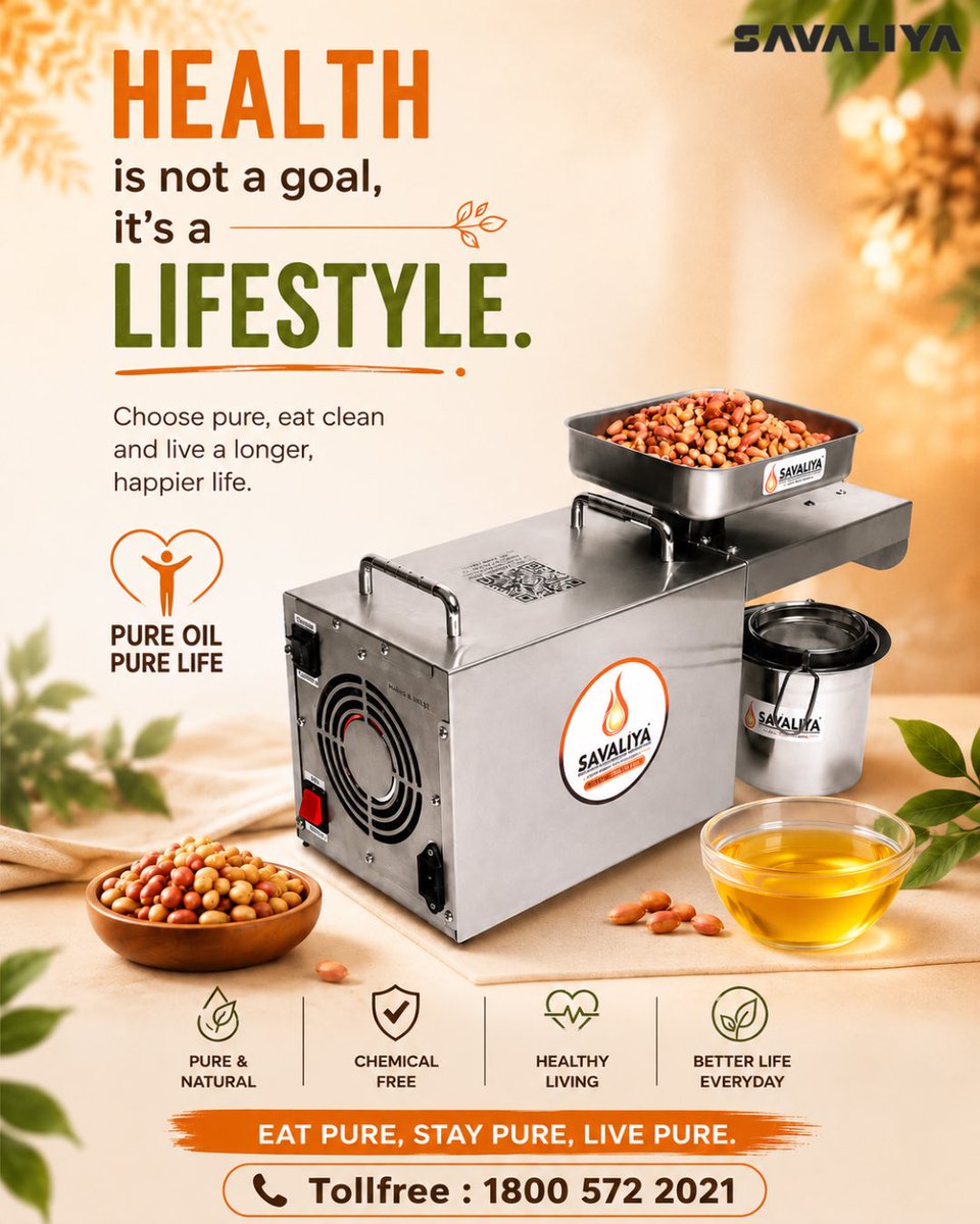 savaliyaoilmak1's tweet photo. Choose purity. Choose health. Choose a better life. 🧡
.
📞 Toll Free: 1800 572 2021
#Savaliya #HealthyLifestyle #PureOil #HealthyLiving #NaturalOil #ColdPressedOil #EatHealthy #StayHealthy #HealthyChoices #PureAndNatural #OilMachine #MadeInIndia #HealthIsWealth https://t.co/j1UodIdnE4